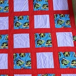 Teenage Mutant Ninja Turtles Homemade Quilt Throw Blanket 40"X55" One Of A‎ Kind